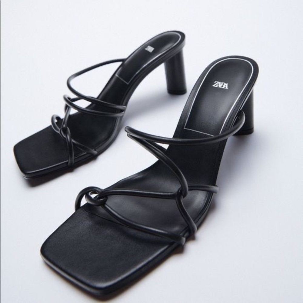 Zara rolled strap sandal heels